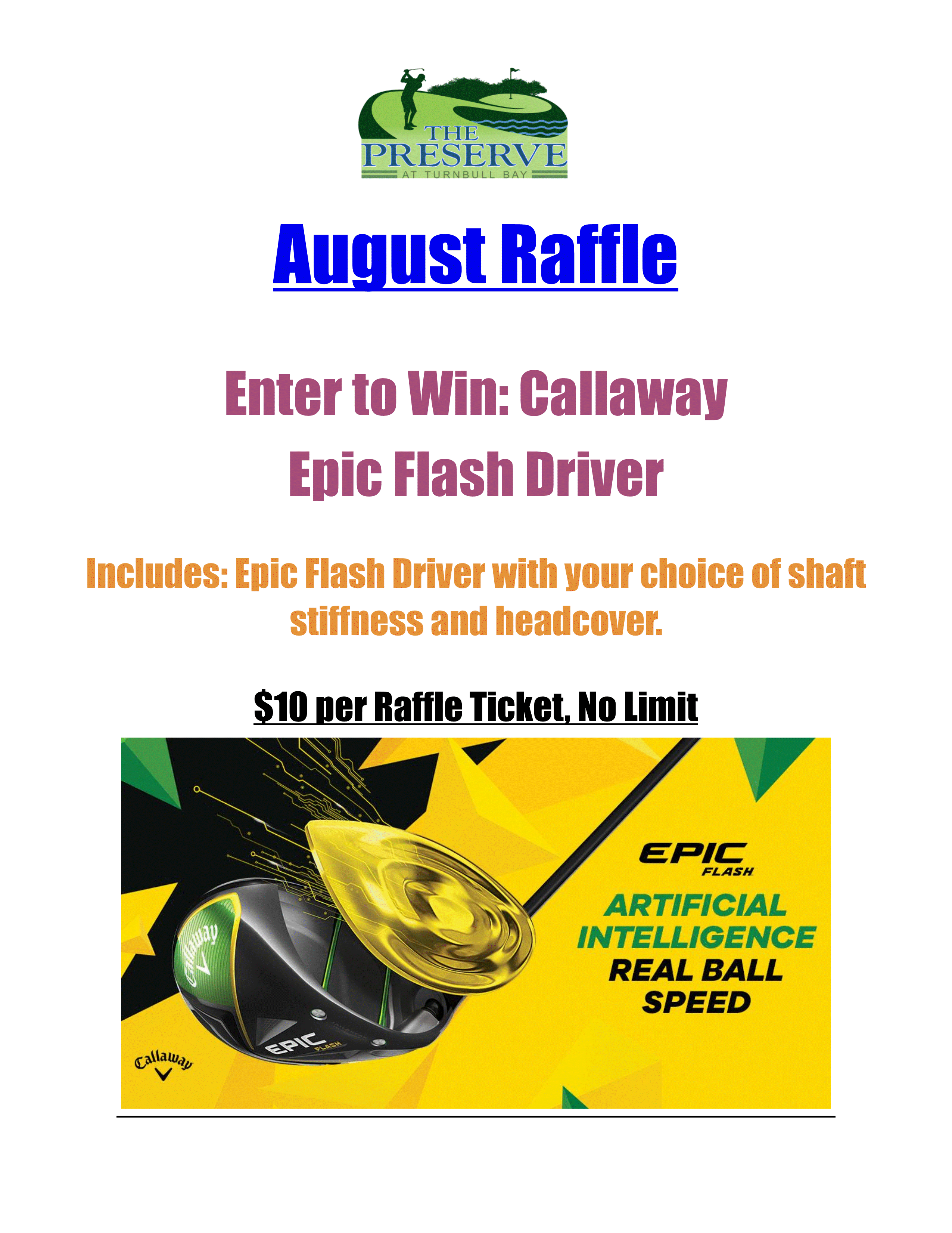 Last Call Raffle Raffle: Callaway Epic Flash Driver – LAST DAY TO ENTER: FRIDAY OCT ...